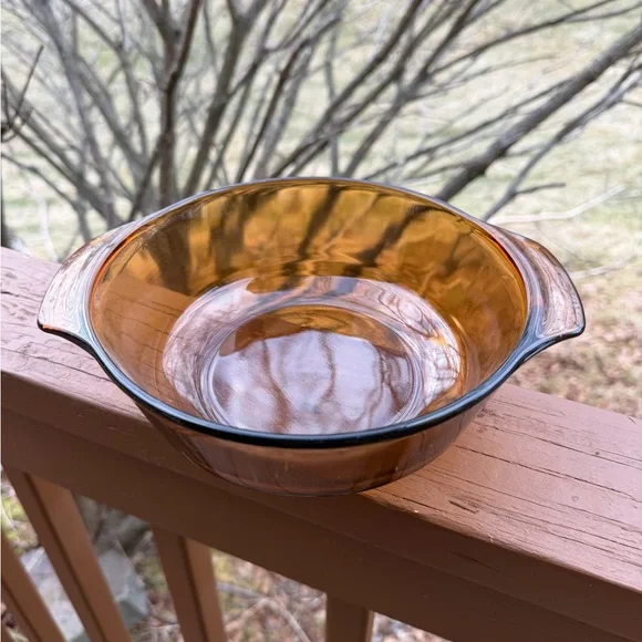 1qt Anchor Hocking Fire-King casserole dish in Harvest Amber - #436 - Picture 2 of 3